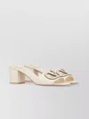 Valentino Garavani White Mules With Vlogo Cut-out On The Front In Leather Woman
