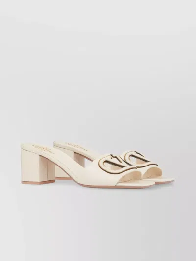 VALENTINO GARAVANI VLOGO CUT-OUT LEATHER MULES