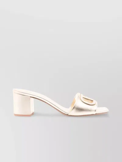 VALENTINO GARAVANI VLOGO CUT-OUT LEATHER MULES