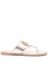 Valentino Women's Vlogo Cut-out Leather Sandals In Gold