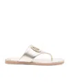 Valentino Women's Vlogo Cut-out Leather Sandals In White