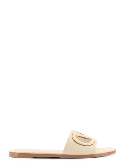 Valentino Garavani Vlogo Cut-out Leather Slides In Yellow