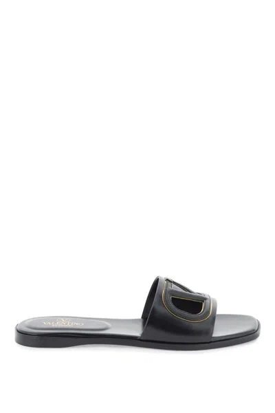 Valentino Garavani Vlogo Cut-out Slides In Nero