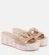 Shop Valentino Vlogo Cutout Leather Espadrille Slides In Pink