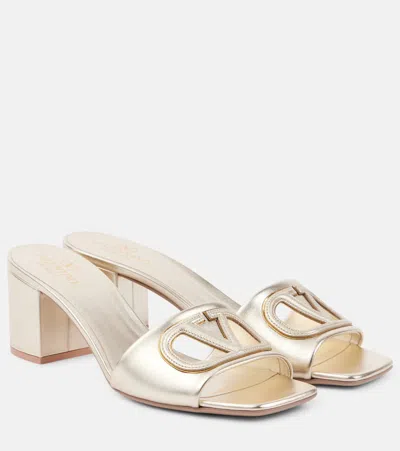 Valentino Garavani Vlogo 60mm Leather Mules In White