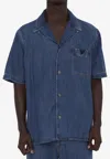 Valentino Shirt With Metallic V Detail In Blue
