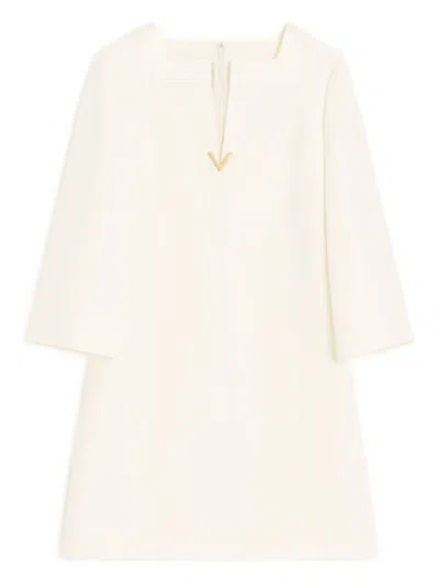 Valentino Vlogo-detail Mini Dress In White