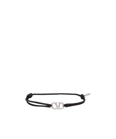 Valentino Garavani Vlogo Double-strap Bracelet In Black