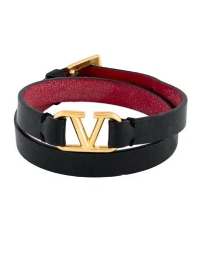 Pre-owned Valentino Garavani Vlogo Double Wrap Bracelet In Multi