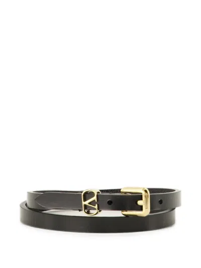 Valentino Garavani Vlogo Double-wrap Bracelet In Black