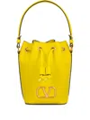 Valentino Vlogo Drawstring Bucket Bag In Yellow