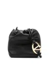 Valentino Mini Vlogo Drawstring Bucket Bag In Black