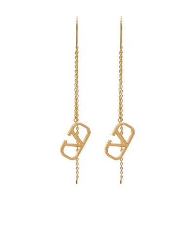 Valentino Garavani Vlogo Drop Earrings In Yellow