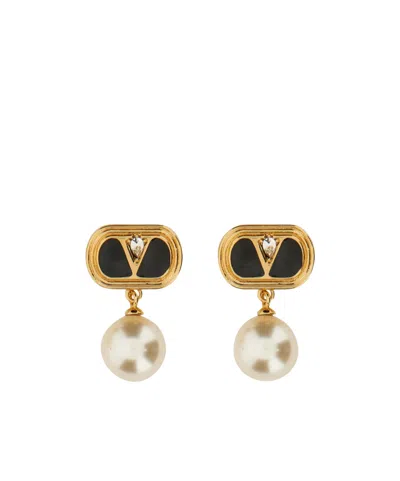 Valentino Garavani Vlogo Earrings In Gold