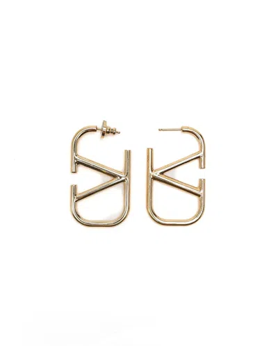 Pre-owned Valentino Garavani Valentino Vlogo Earrings In Gold