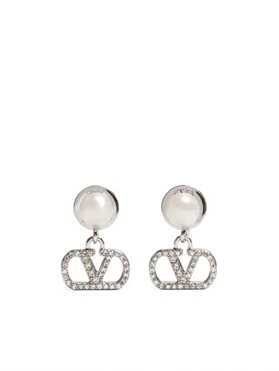 Valentino Garavani Vlogo Earrings In Silver