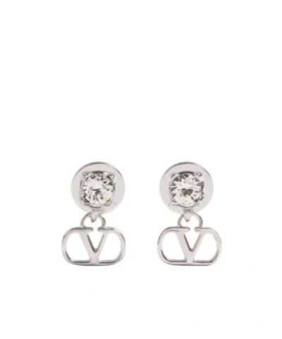 Valentino Garavani Vlogo Earrings In Silver