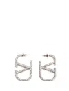 Valentino Vlogo Signature Crystal Earrings In Silver