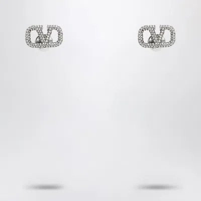 Valentino Garavani Vlogo Earrings With Silver Crystals