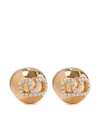 Valentino Garavani Women Vlogo Earrings With Swarowski Crystals In Gold