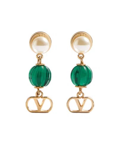 Valentino Garavani Vlogo Earrings In Yellow