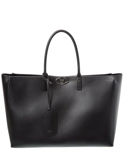 Valentino Garavani Women's Leather Vlogo Shopping Bag In Black