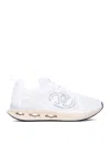 Valentino White Leather And Fabric Vlogo Easyjog Sneakers In Blanco