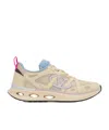 Valentino Garavani Multicolor Leather And Fabric Vlogo Easyjog Sneakers In Nude