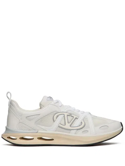 Valentino Garavani White Leather And Fabric Vlogo Easyjog Sneakers