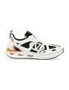 Valentino Vlogo Easyjog Sneakers With Contrast Accents In Bianco Orange Blue