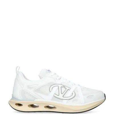 Valentino Garavani White Leather And Fabric Vlogo Easyjog Sneakers