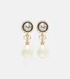Valentino Vlogo Embellished Drop Earrings In White