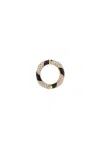 Valentino Womens Oro/nero/crystal Pas Plus Mono Gold-plated Brass, Enamel And Swarovski-crystal Single Hoop Ea In Oro/nero/crystal
