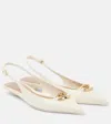 Valentino Slingback Vlogo Ballerina In Weiss