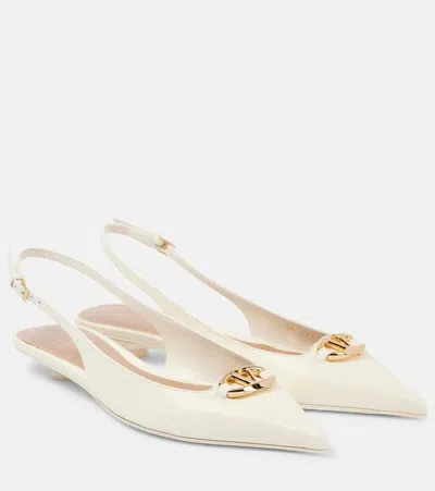 Valentino Garavani Slingback Vlogo Ballerina In White