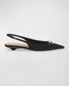 VALENTINO GARAVANI VLOGO EMBELLISHED MEDALLION SLINGBACK FLATS