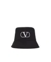 Valentino Vlogo-embroidered Bucket Hat In Black