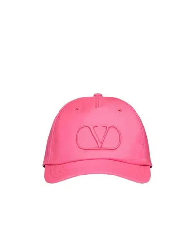 Valentino Garavani Vlogo Embroidered Cap In Pink