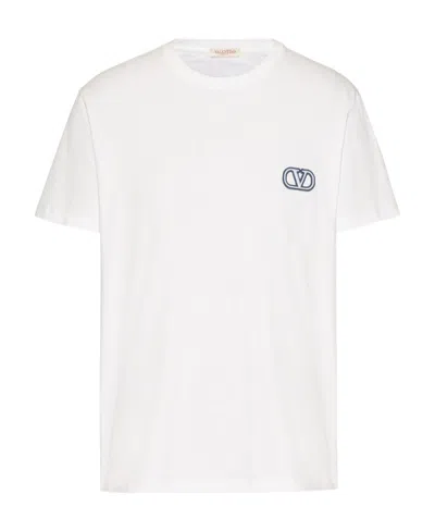 VALENTINO VALENTINO	VLOGO EMBROIDERED CREWNECK T-SHIRT