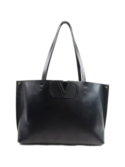 Pre-owned Valentino Garavani Vlogo Fillme Tote Bag In Black