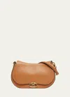 Valentino Garavani Vlogo Flap Leather Shoulder Bag In Almond Beige