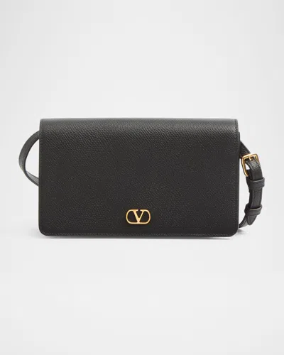 VALENTINO GARAVANI VLOGO FLAP LEATHER WALLET