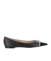 Valentino Garavani Bepointy Leather Ballets In Black