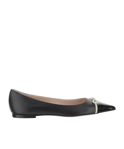 VALENTINO GARAVANI CONTRAST-BOW BALLET FLATS