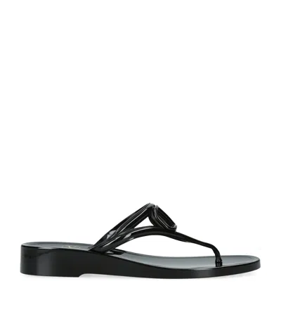 Valentino Garavani Woman Thong Sandal Black Size 8 Synthetic Fibers