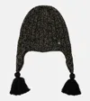 Valentino Vlogo Fringed Lurex Beanie In Black