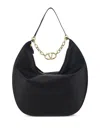 Valentino Vlogo Moon Zip-up Maxi Shoulder Bag In Black