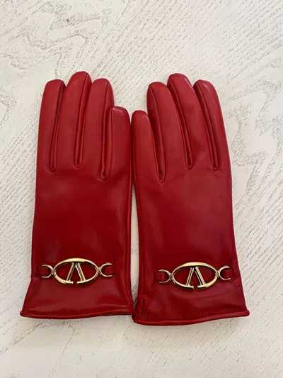 Valentino Garavani Vlogo Gloves In Red