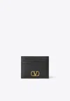 Valentino Portafoglio Minimalista In Pelle Nera Con Fessure Per Carte In Black