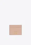 Valentino Vlogo Grained Leather Cardholder In Pink